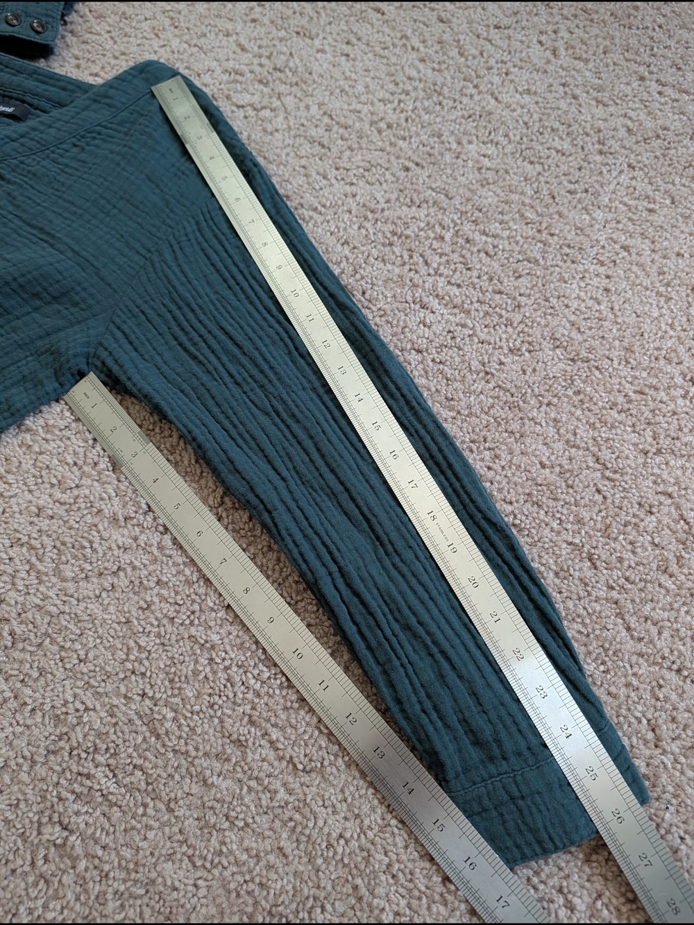 Madewell Womens Slate Green Lightspun Long Sleeve Double Gauze Top Size Large - Picture 15 of 15